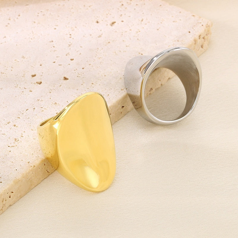 Exaggerated 18k Gold-plated Titanium Steel Ring For Men And Women – view 3