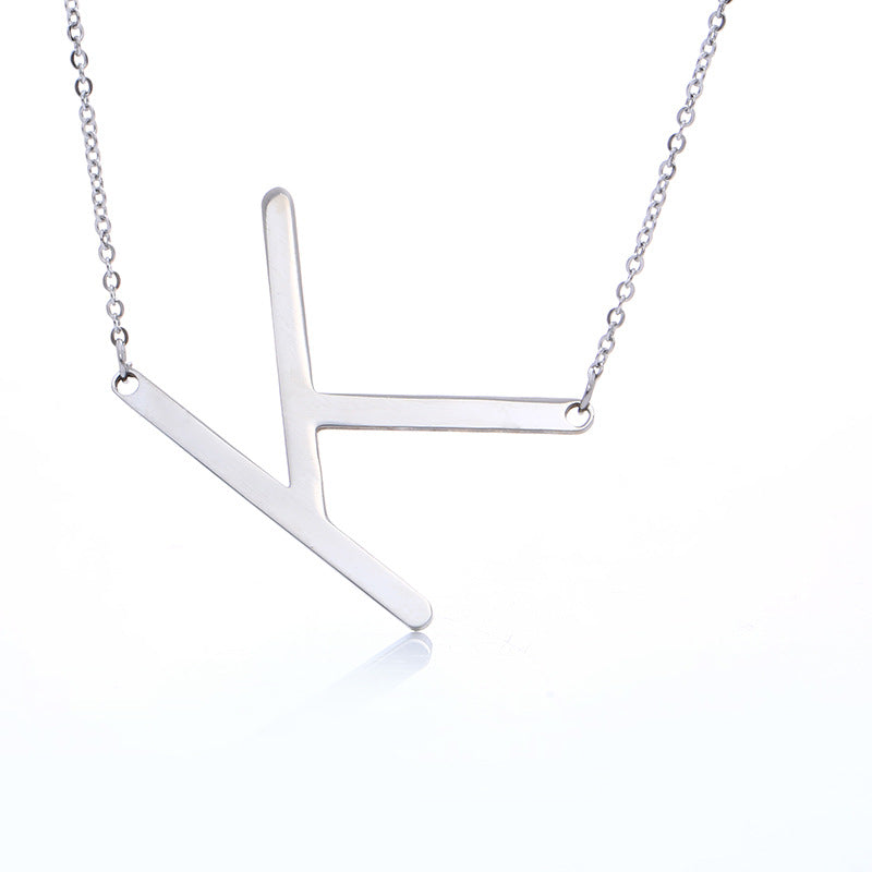 Fabulous Rose Gold Plated Stainless Steel Initial Letter Pendant Necklace – view 63