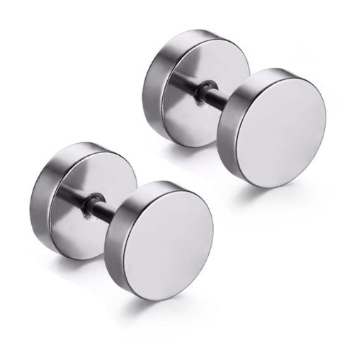 8mm Barbell Ear Studs – Stainless Steel, Punk Gothic – view 6