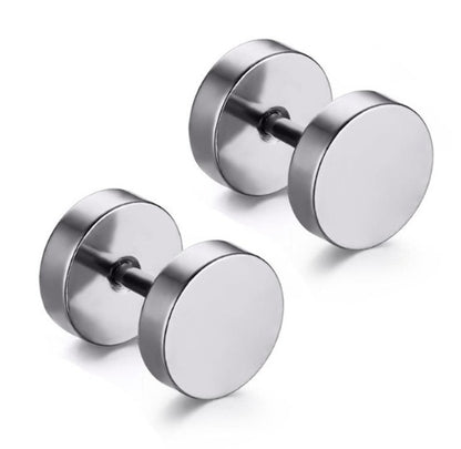 8mm Barbell Ear Studs – Stainless Steel, Punk Gothic – view 6