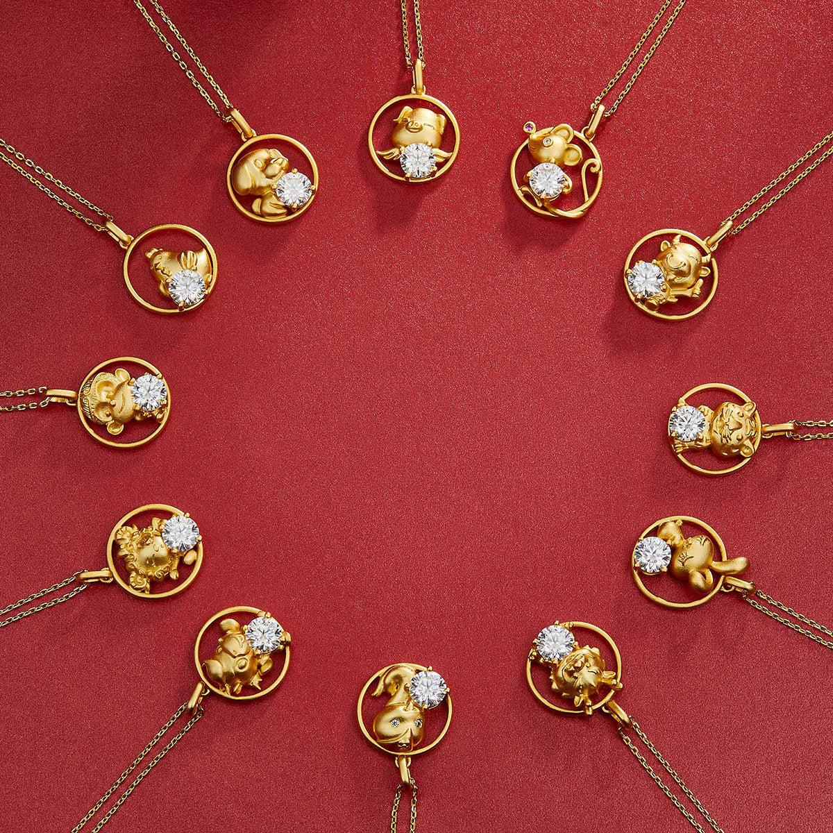 1ct Moissanite Chinese Zodiac Necklace – S925 Gold Plated – view 7