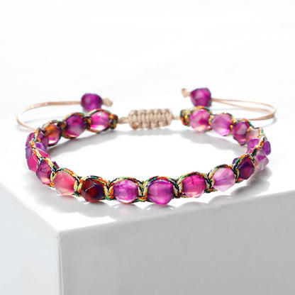 Creative Spaced Diamond-Cut Braided Bracelet – view 4
