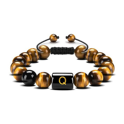 Natural Stone Initial Bead Bracelet – A–Z – view 8
