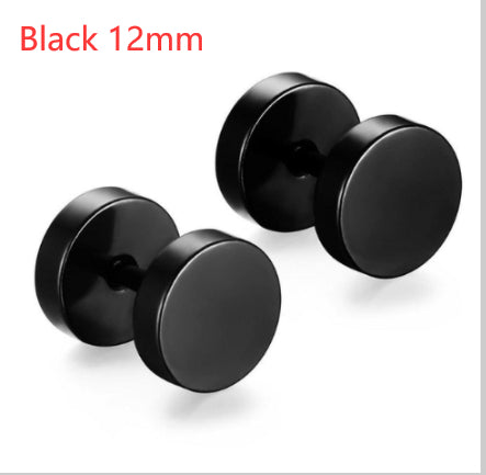 8mm Barbell Ear Studs – Stainless Steel, Punk Gothic – view 8