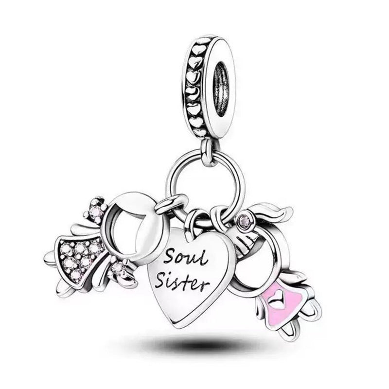 Electroplated Silver Cartoon Charm Beads For DIY Bracelets And Necklaces – view 2