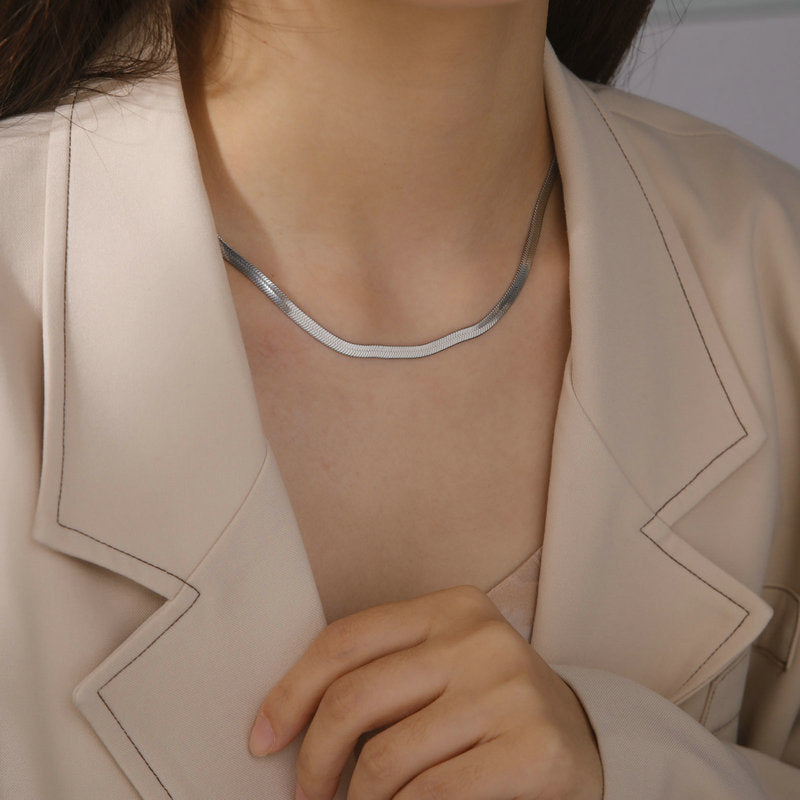 Stainless Steel Snake Chain Necklace – view 2