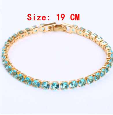 Cubic Zirconia Tennis Bracelet – Iced Out Crystal, Gold – view 11