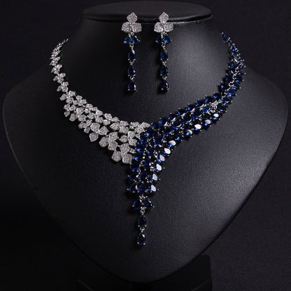 Coloured statement necklace and matching earrings set — supplier detail view 4