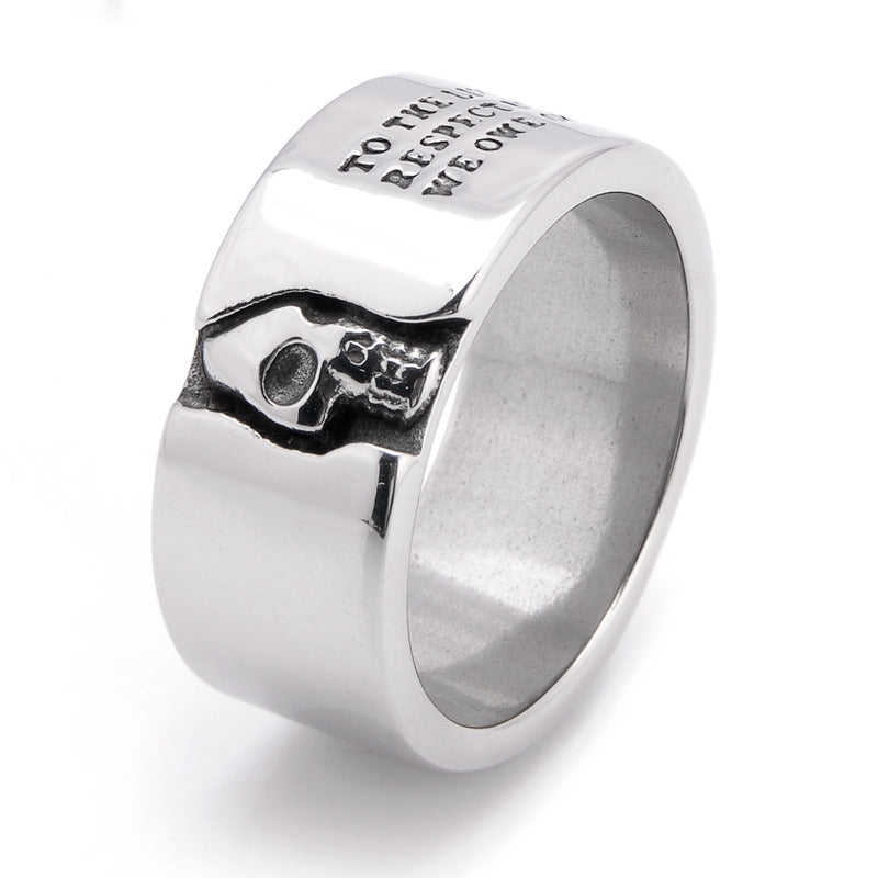 Stainless Steel Punk Prayer Skull Ring