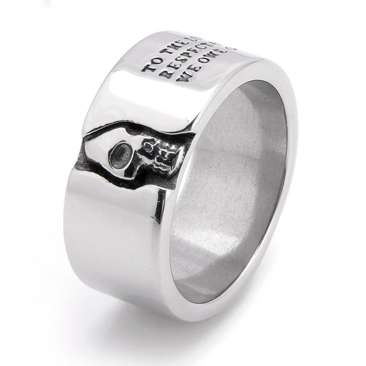 Stainless Steel Punk Prayer Skull Ring