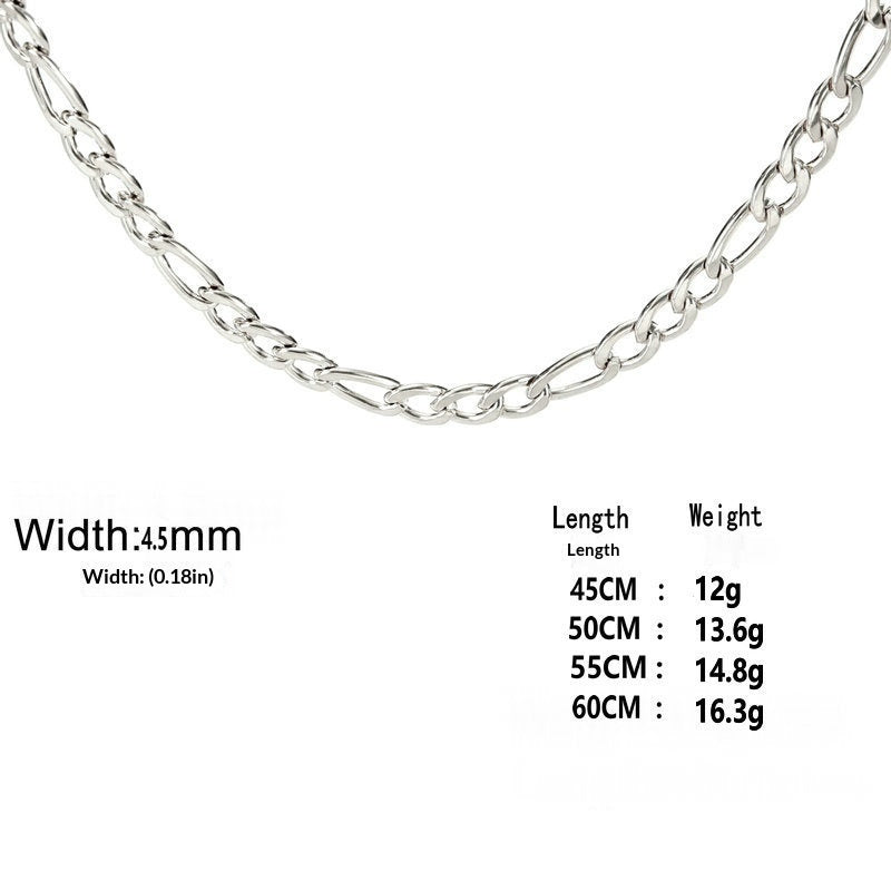 Extra-thick Stainless Steel Figaro Chain Mens Necklace – view 10
