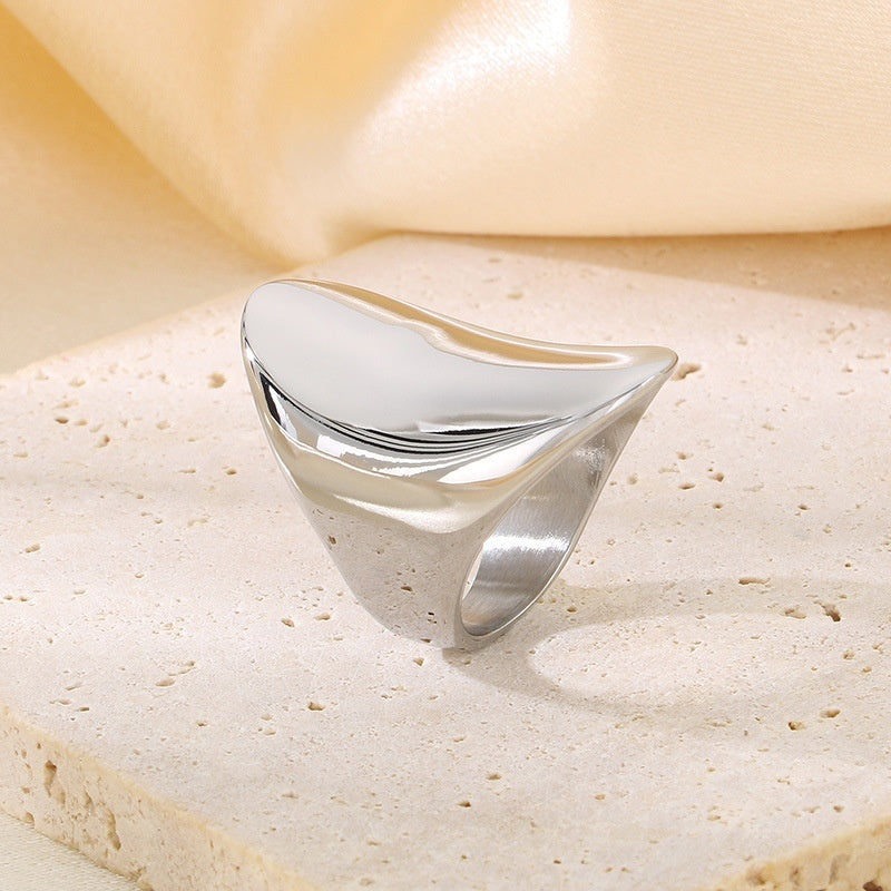Exaggerated 18k Gold-plated Titanium Steel Ring For Men And Women – view 14