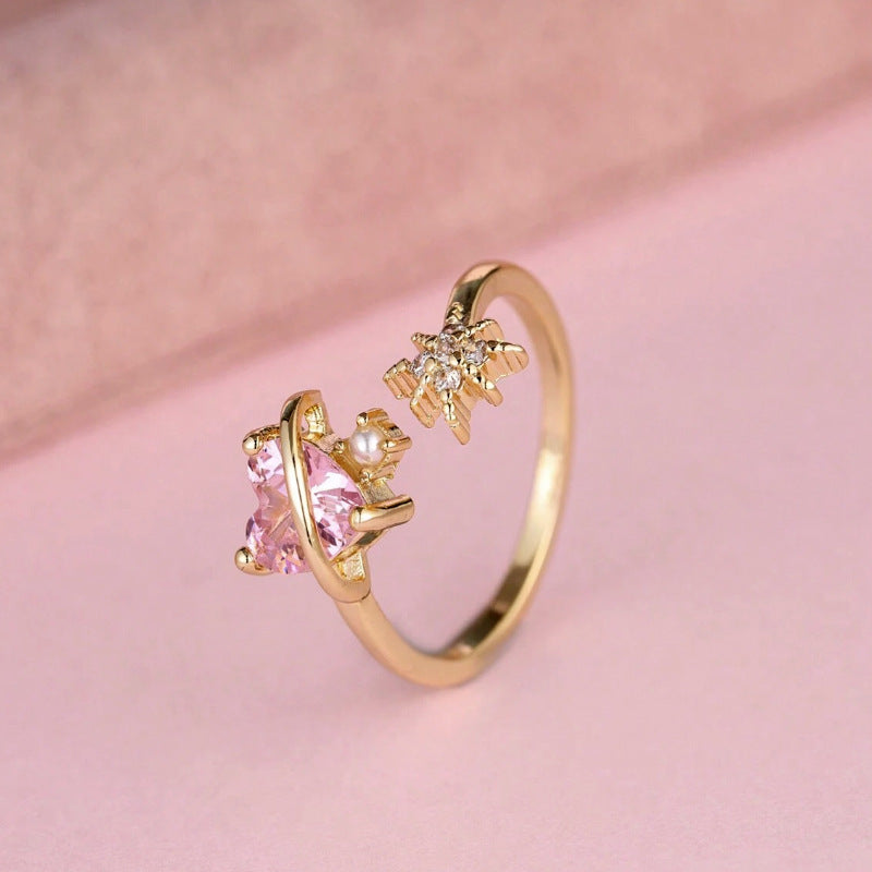Sweet Heart Pearl Ring – Elegant Band – view 3