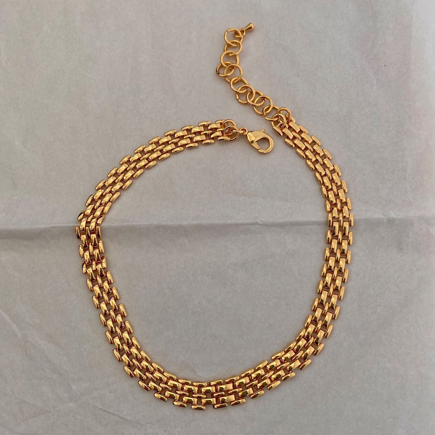Titanium Steel 18K Gold Plating Woven Bracelet Necklace – view 7