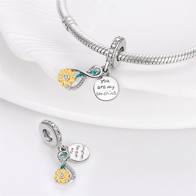 Sunflower-shaped Copper Bead Pendant Bracelet Accessory – view 2