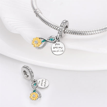 Sunflower-shaped Copper Bead Pendant Bracelet Accessory – view 2