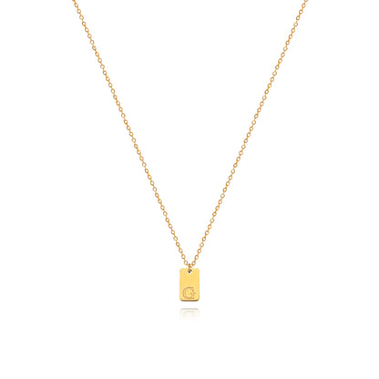 Stainless Steel Simple 26 Letter Tag Pendant Necklace – view 8