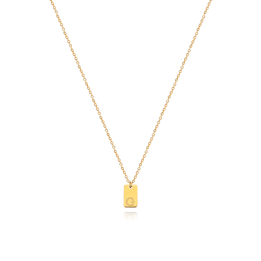 Stainless Steel Simple 26 Letter Tag Pendant Necklace – view 8