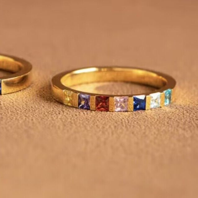 Stainless Steel Customized Zircon Ring – Style A – view 3