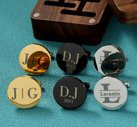 Custom-engraved Stainless Steel Cufflinks For Men – view 4