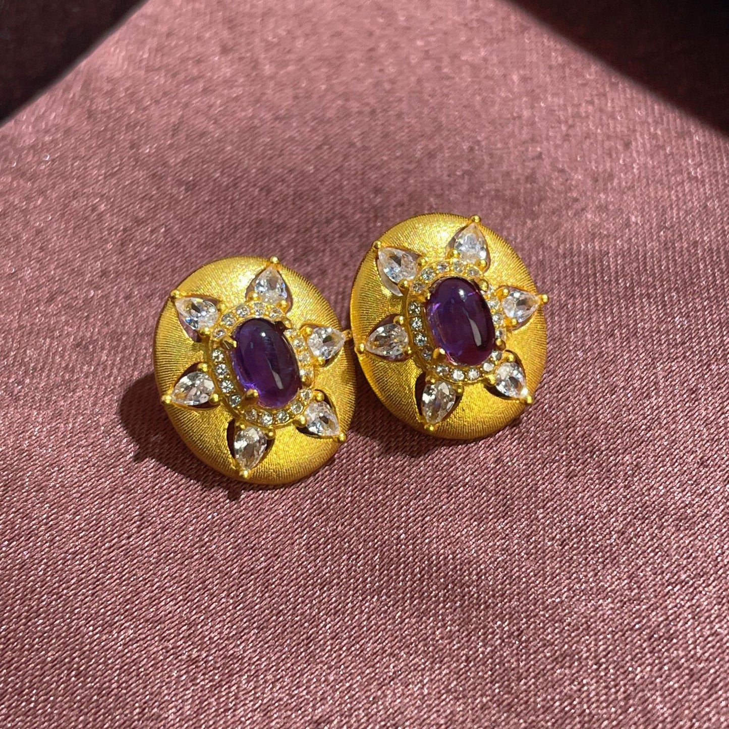 French Sunflower Amethyst Jewellery Set – S925 Silver – view 4