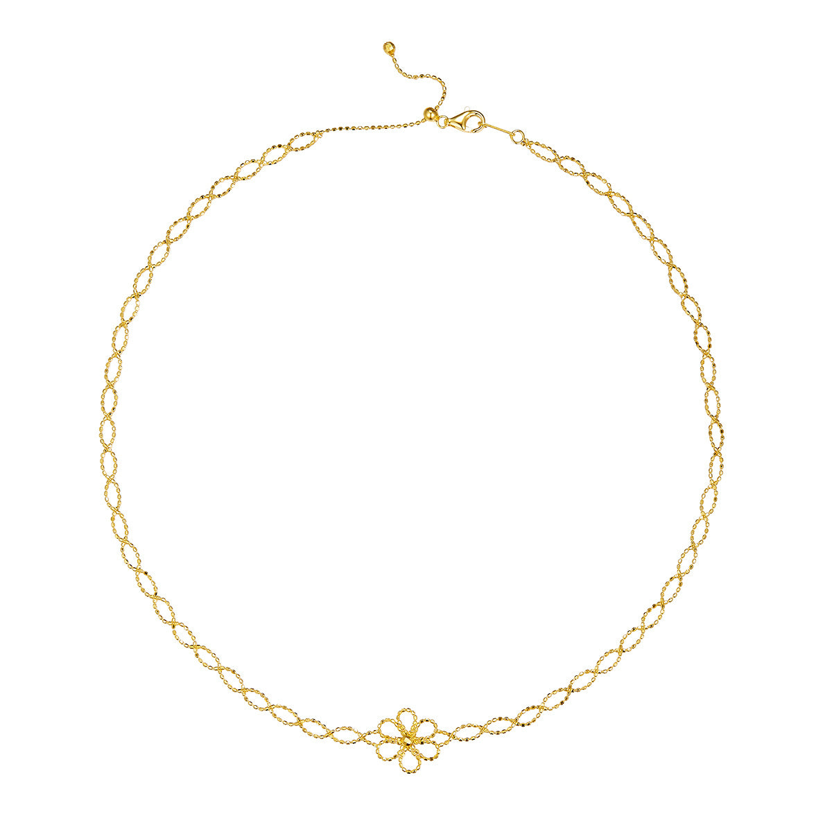 Hollow Flower Necklace – S925 Silver, Adjustable, 3 Colours – view 2