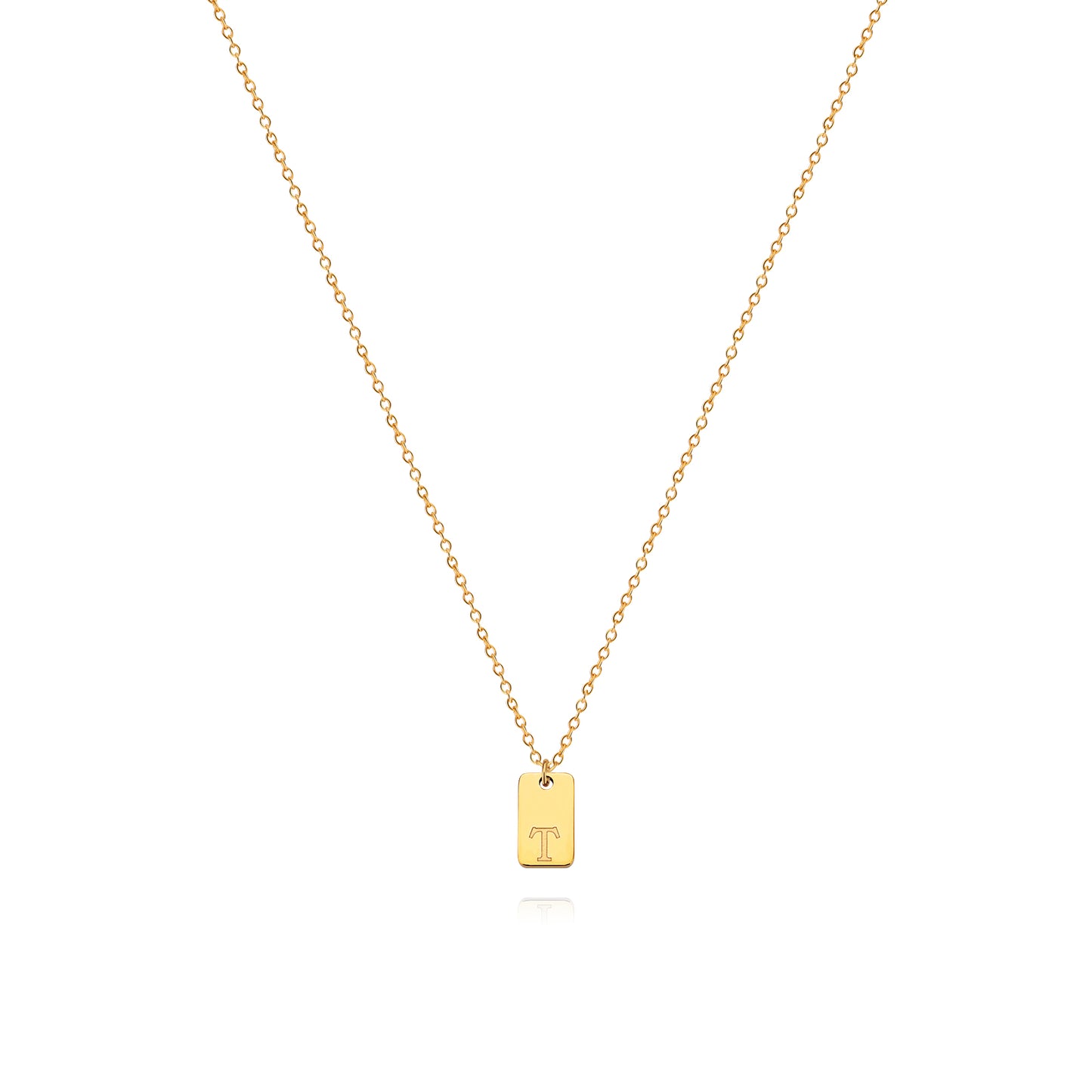 Stainless Steel Simple 26 Letter Tag Pendant Necklace – view 21