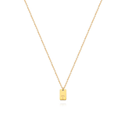 Stainless Steel Simple 26 Letter Tag Pendant Necklace – view 21