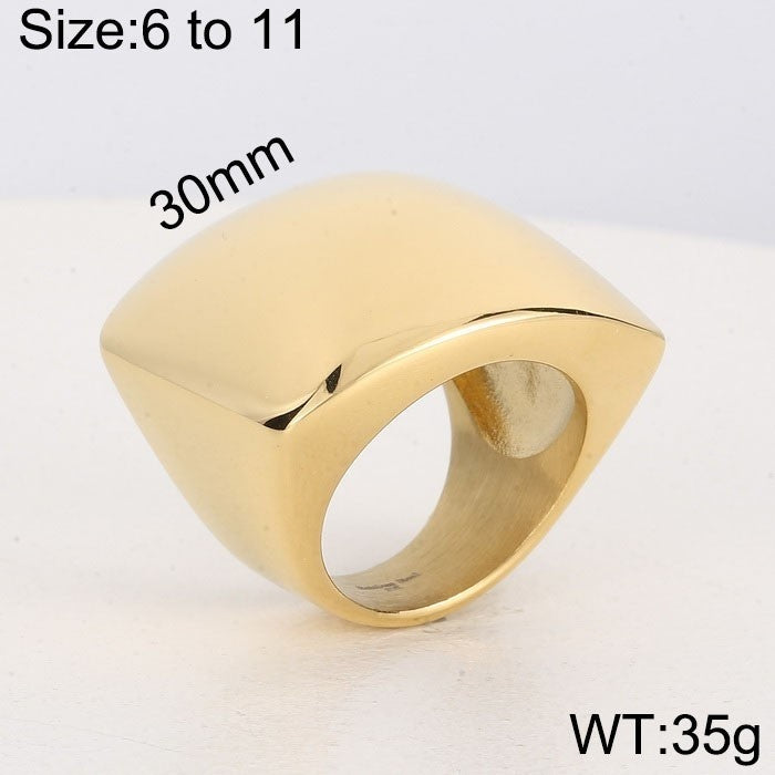 Exaggerated 18k Gold-plated Titanium Steel Ring For Men And Women – view 12