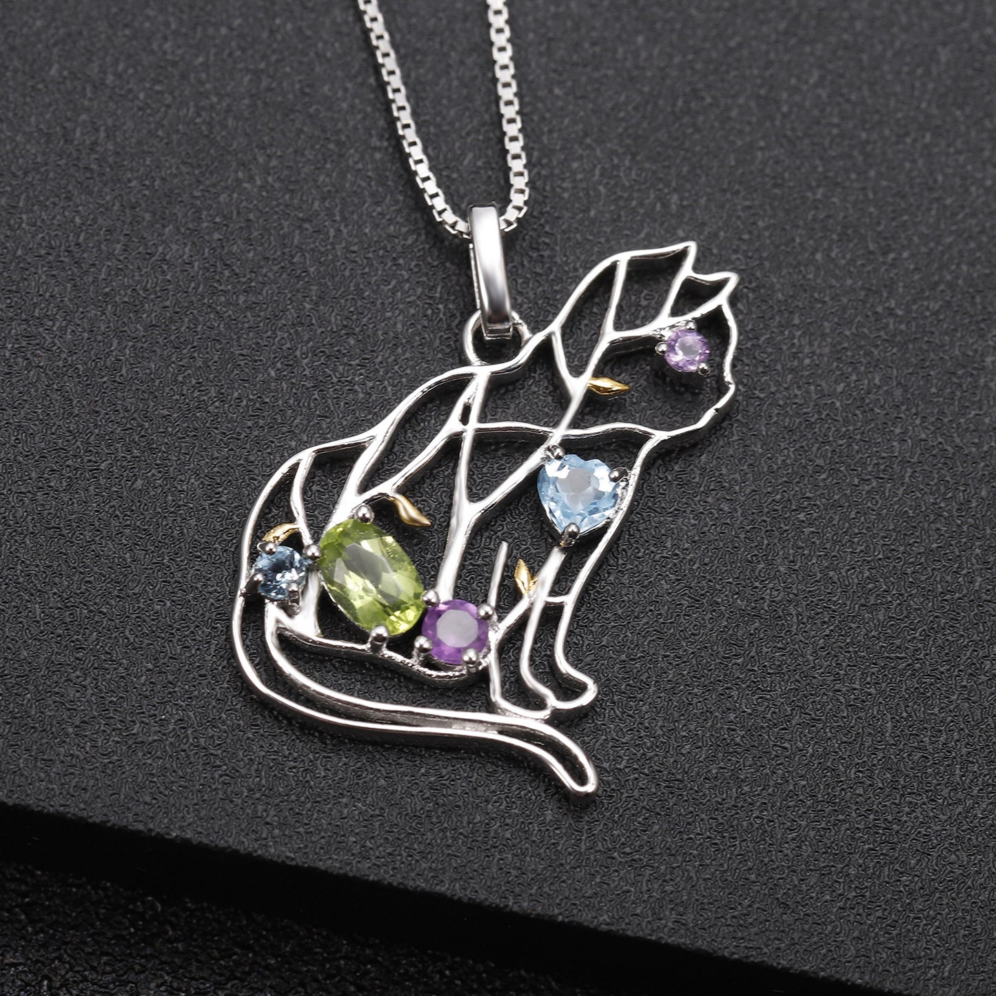Designer Designed Irregular Geometric Gemstone Pendant – view 3