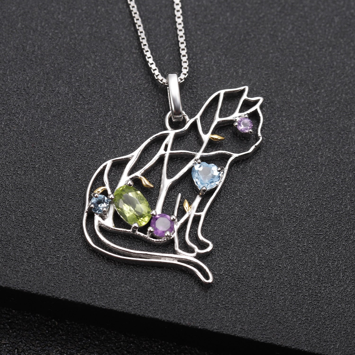 Designer Designed Irregular Geometric Gemstone Pendant – view 3
