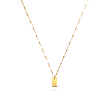 Stainless Steel Simple 26 Letter Tag Pendant Necklace – view 15