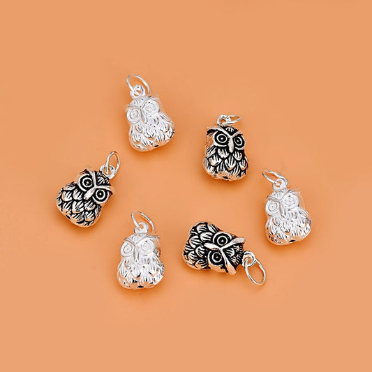 Sterling Silver Jewelry Pendant Cute Owl Pendant