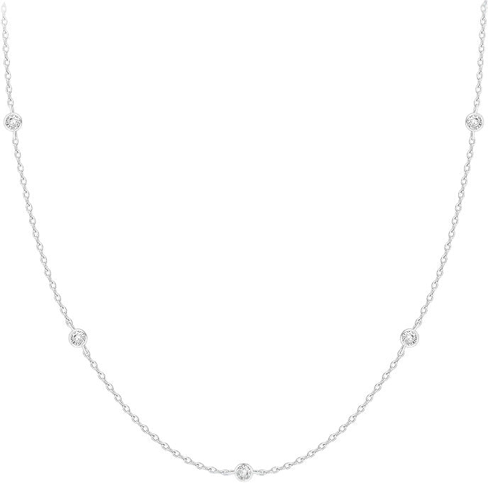 14k Solid Gold Plated Personalized Rhinestone Necklace For Women – view 4