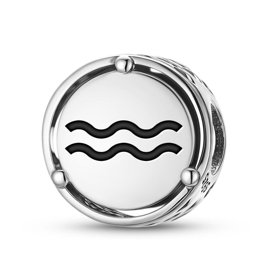 Astrology Aquarius Charm – 925 Sterling Silver