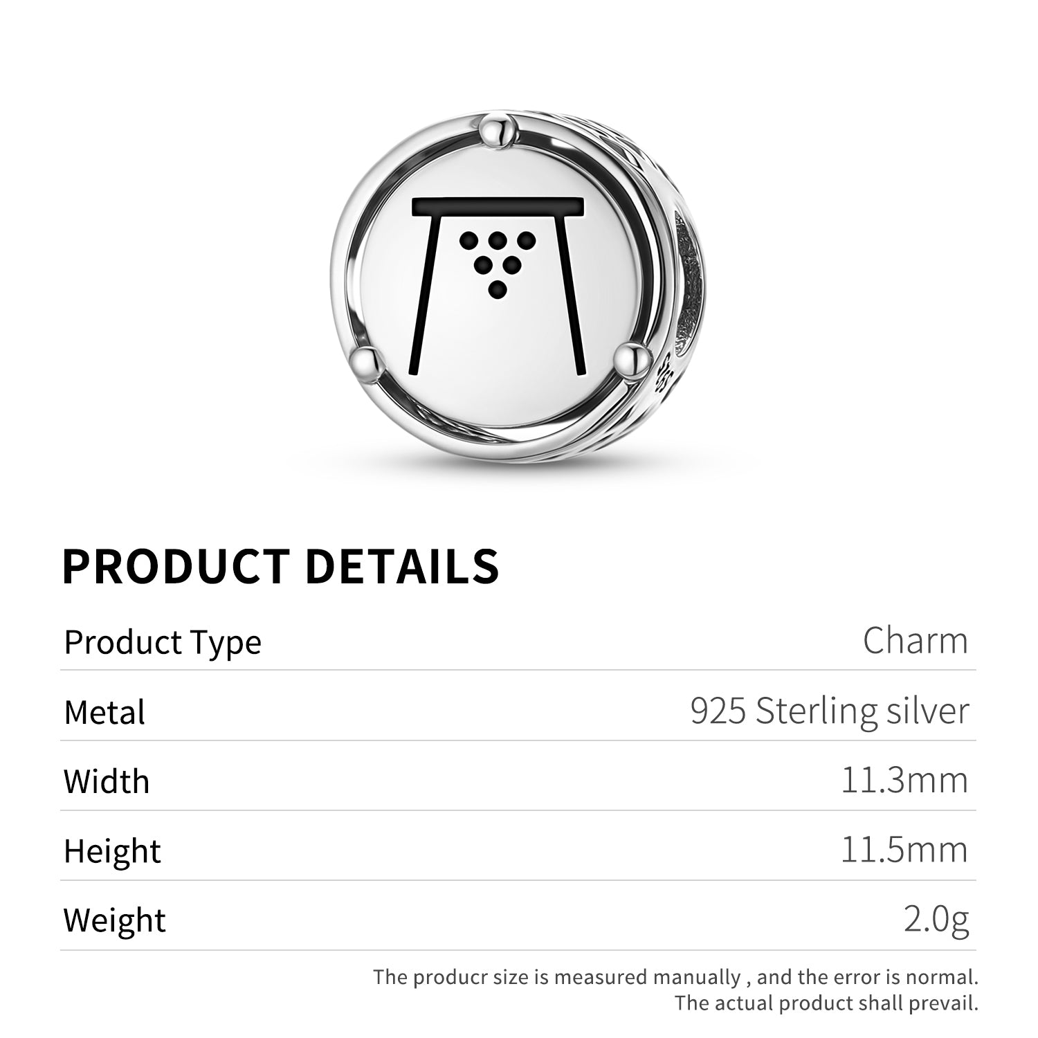 Celtic Yule Yuletide Charm – 925 Sterling Silver – view 3