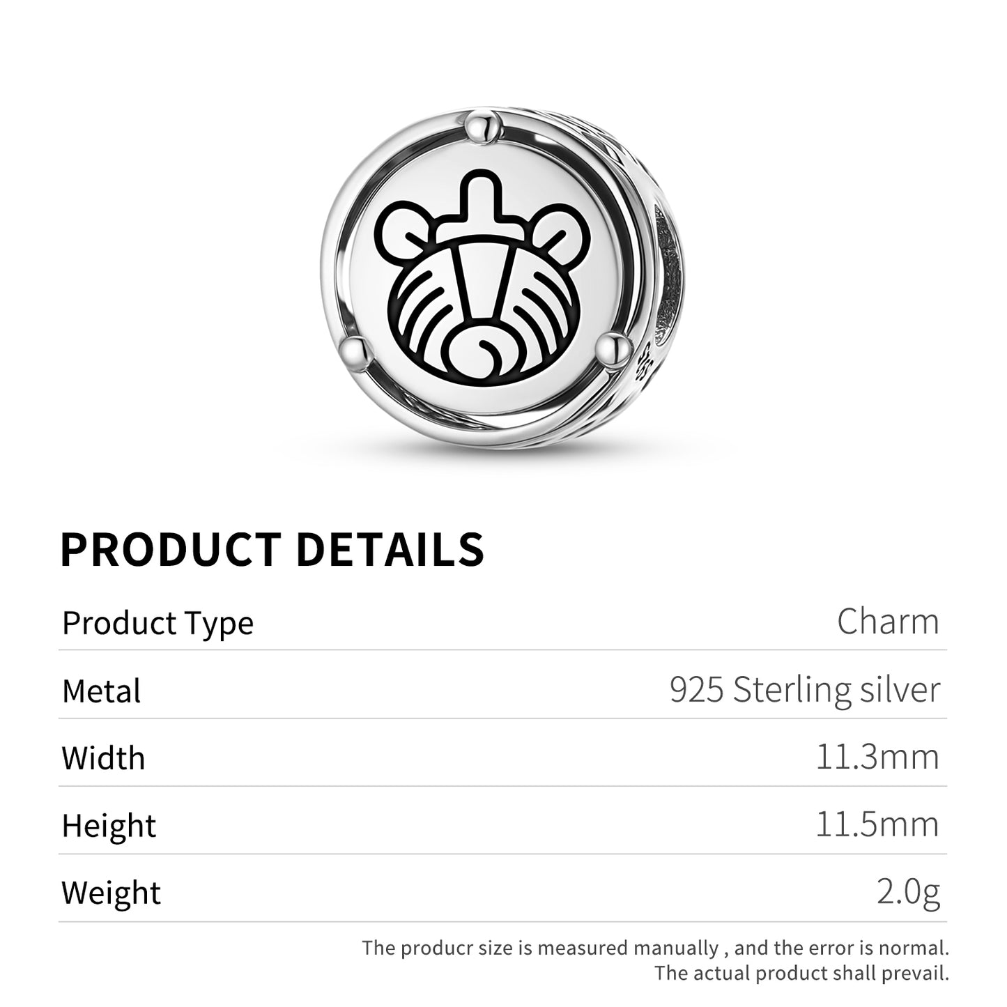 Mayan South Bakab Charm – 925 Sterling Silver – view 3