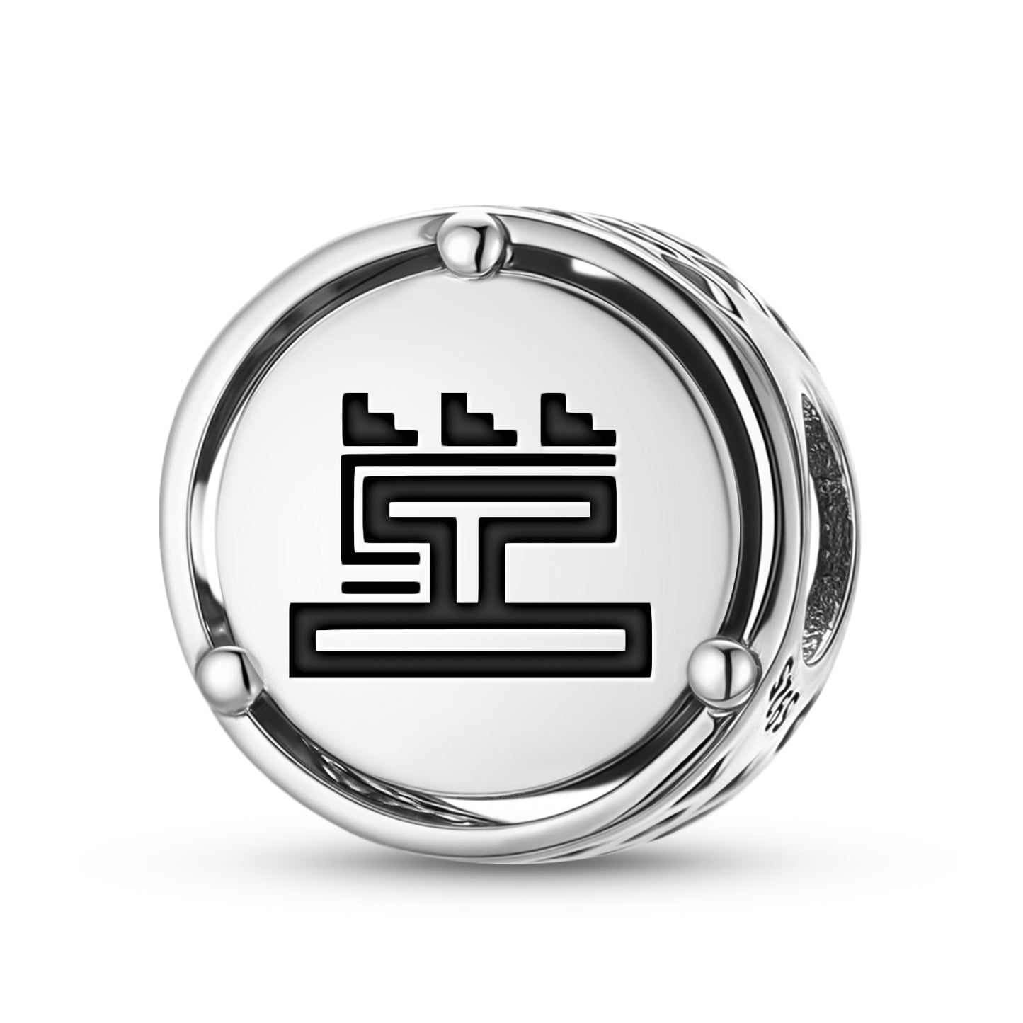 Aztec Calli Charm – 925 Sterling Silver