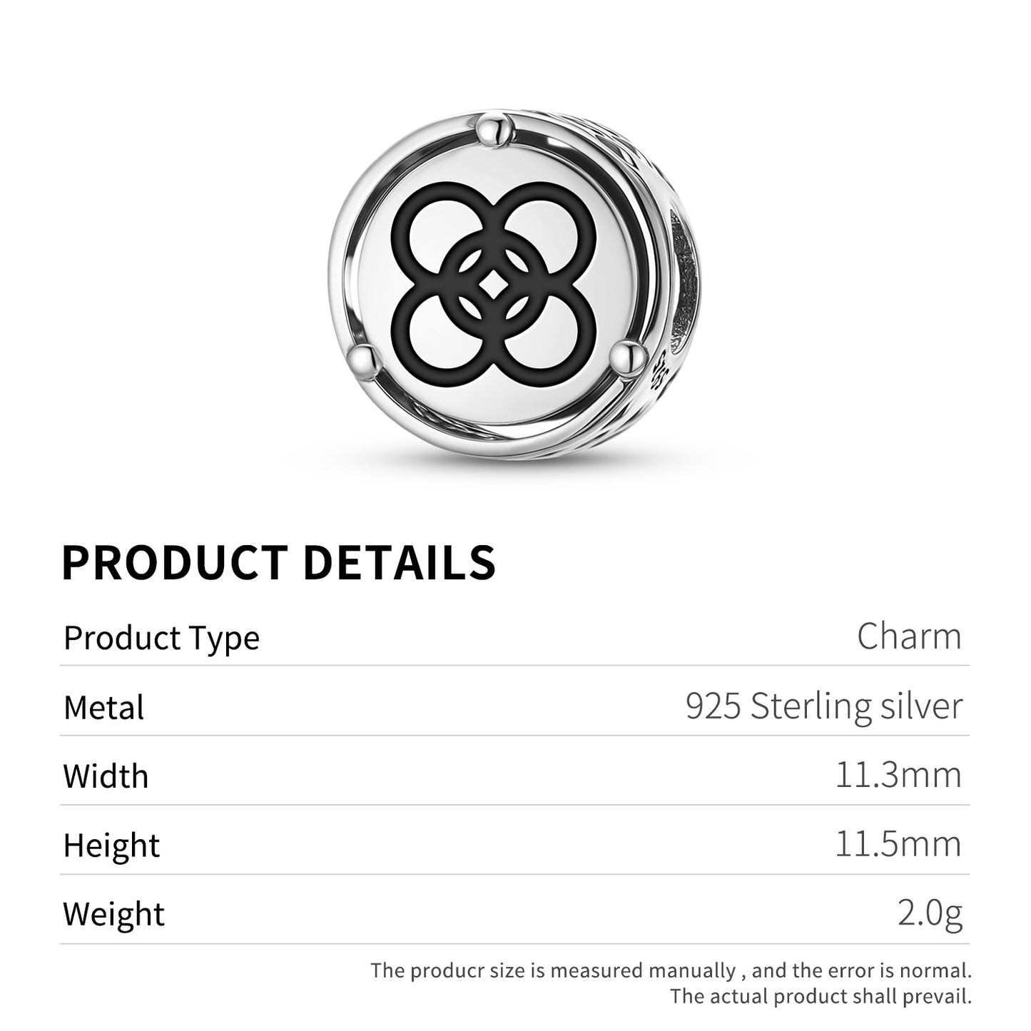 Adinkra Kintinkantan Charm – 925 Sterling Silver – view 3