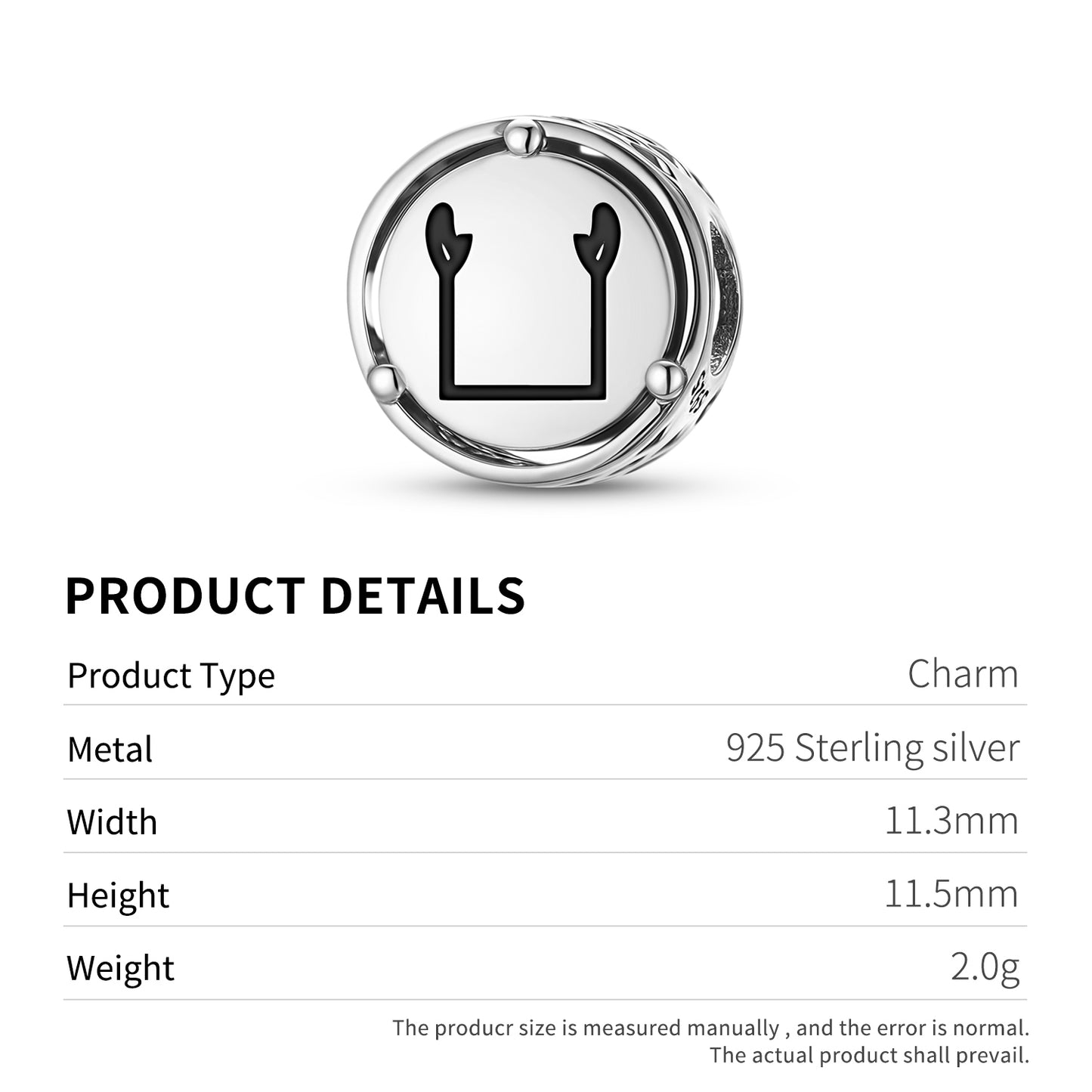 Egyptian Ka Charm – 925 Sterling Silver – view 3