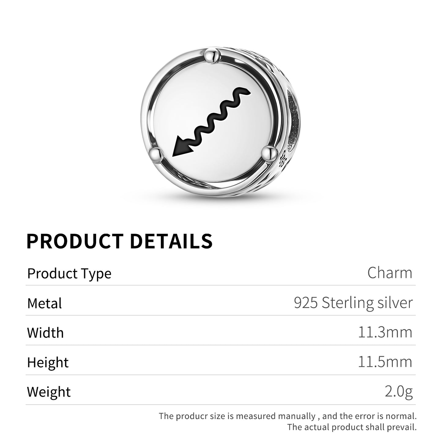 Native Rock Art Wisdom Charm – 925 Sterling Silver – view 3