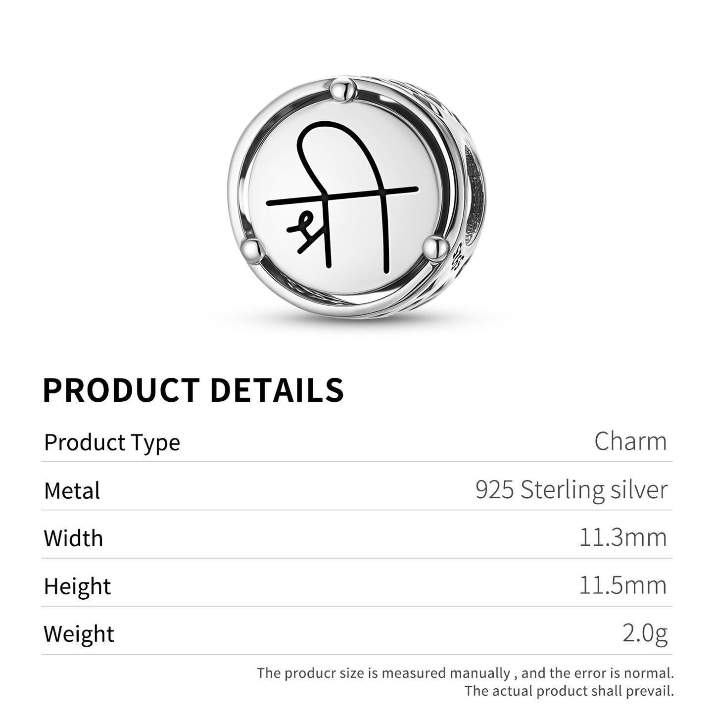 Reiki SHREE VISHNU Charm – 925 Sterling Silver – view 3