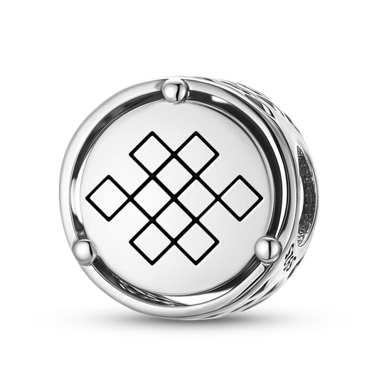 Geomantic Omen Mystic Knot Charm – 925 Sterling Silver
