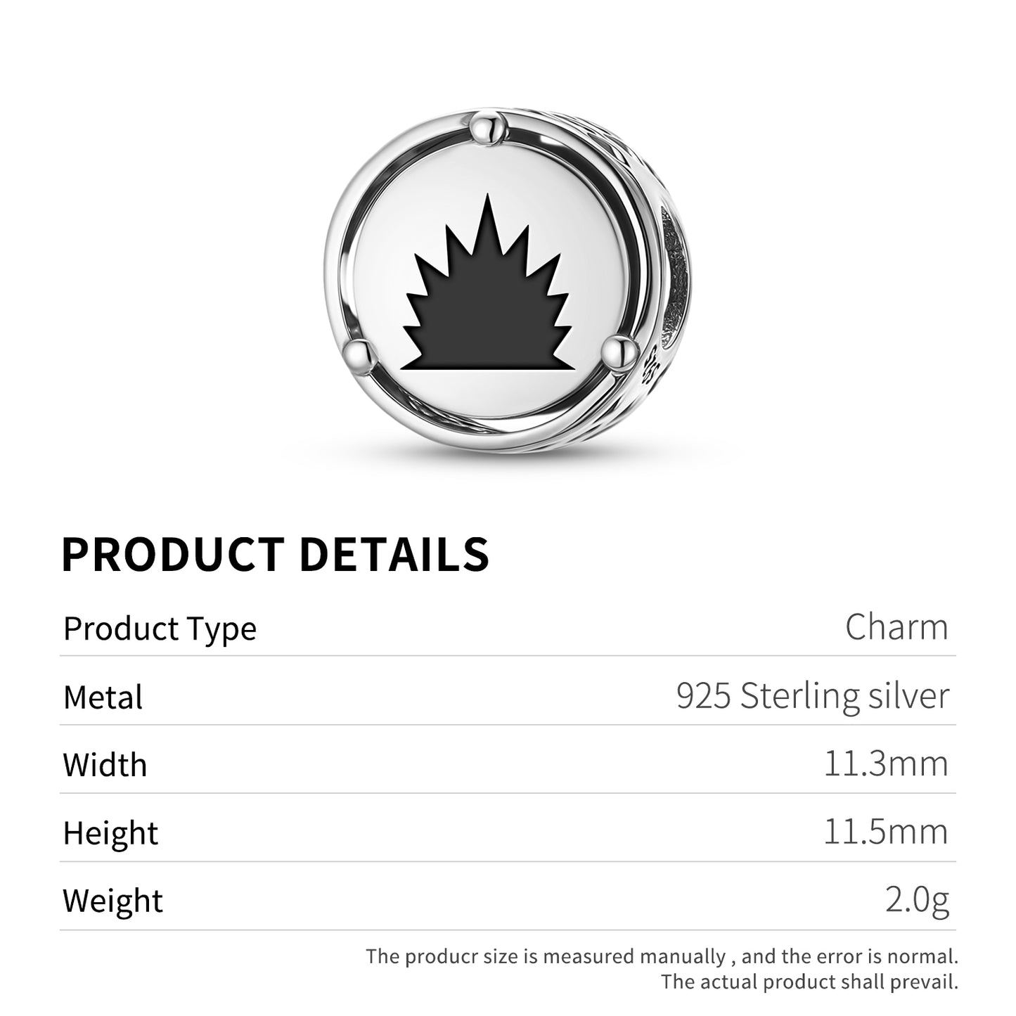 Adinkra Owia A Repue Charm – 925 Sterling Silver – view 3