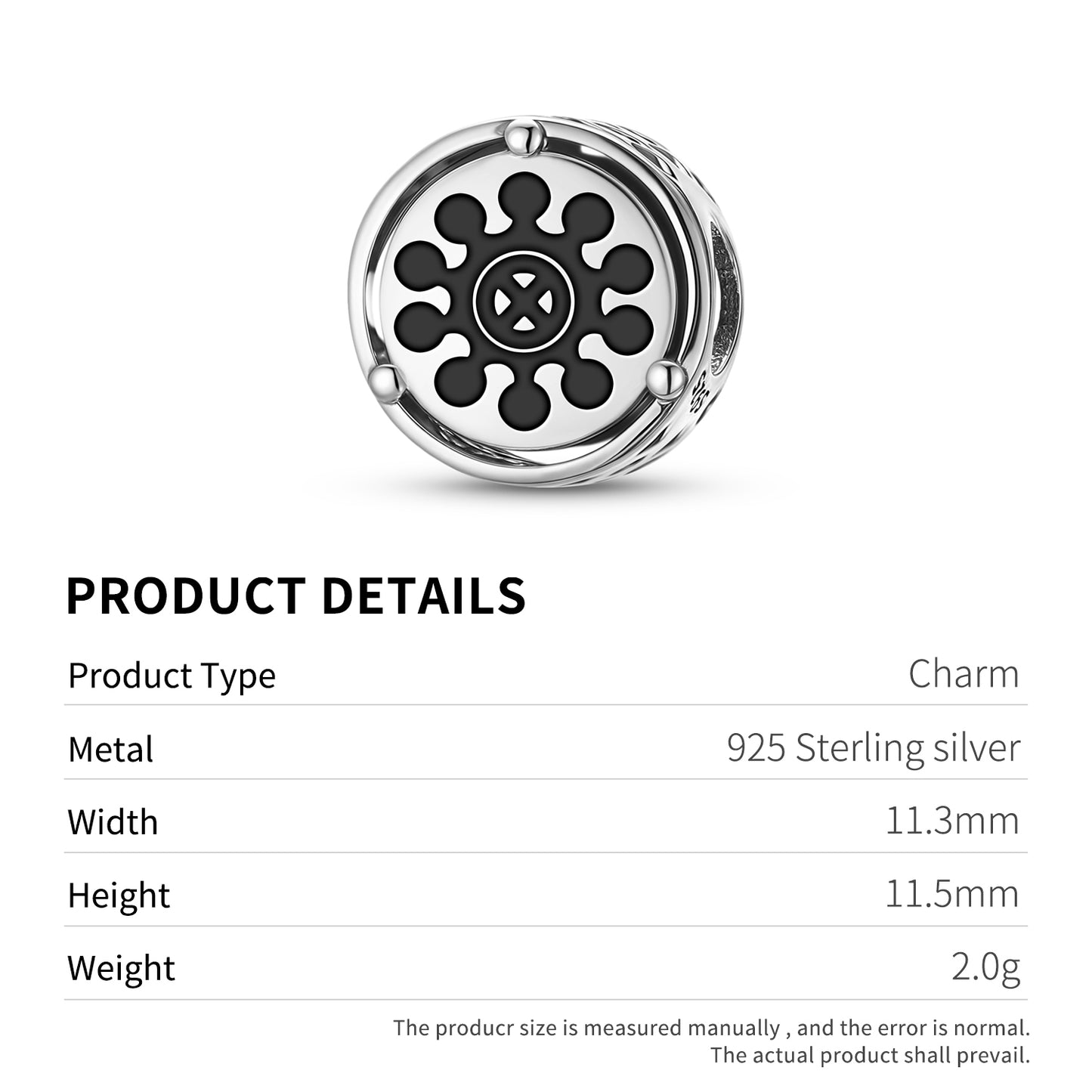 Adinkra Ohene Aniwa Dangle Charm – 925 Sterling Silver – view 3