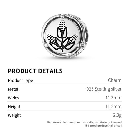 Freemasonry Sheaf of Corn Charm – 925 Sterling Silver – view 3
