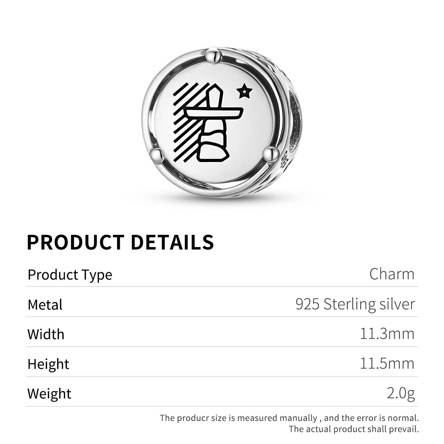Inuit Flag Of Nunavut Charm – 925 Sterling Silver – view 3