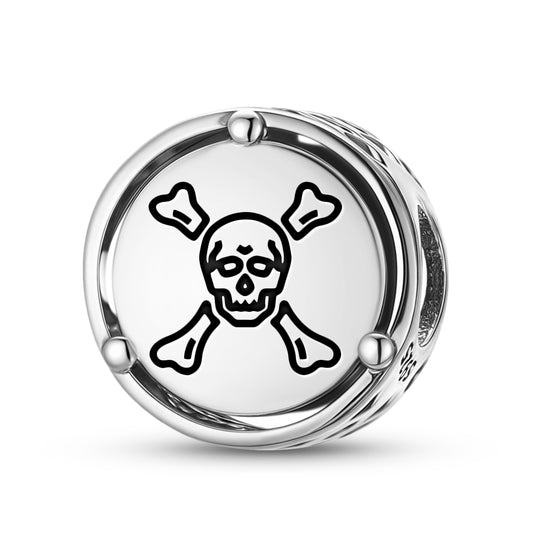 Jolly Roger Pirate Flags Richard Worley Charm – 925 Sterling Silver