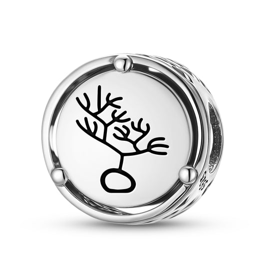 Nazca Lines Phytomorphic Glyphs Charm – 925 Sterling Silver