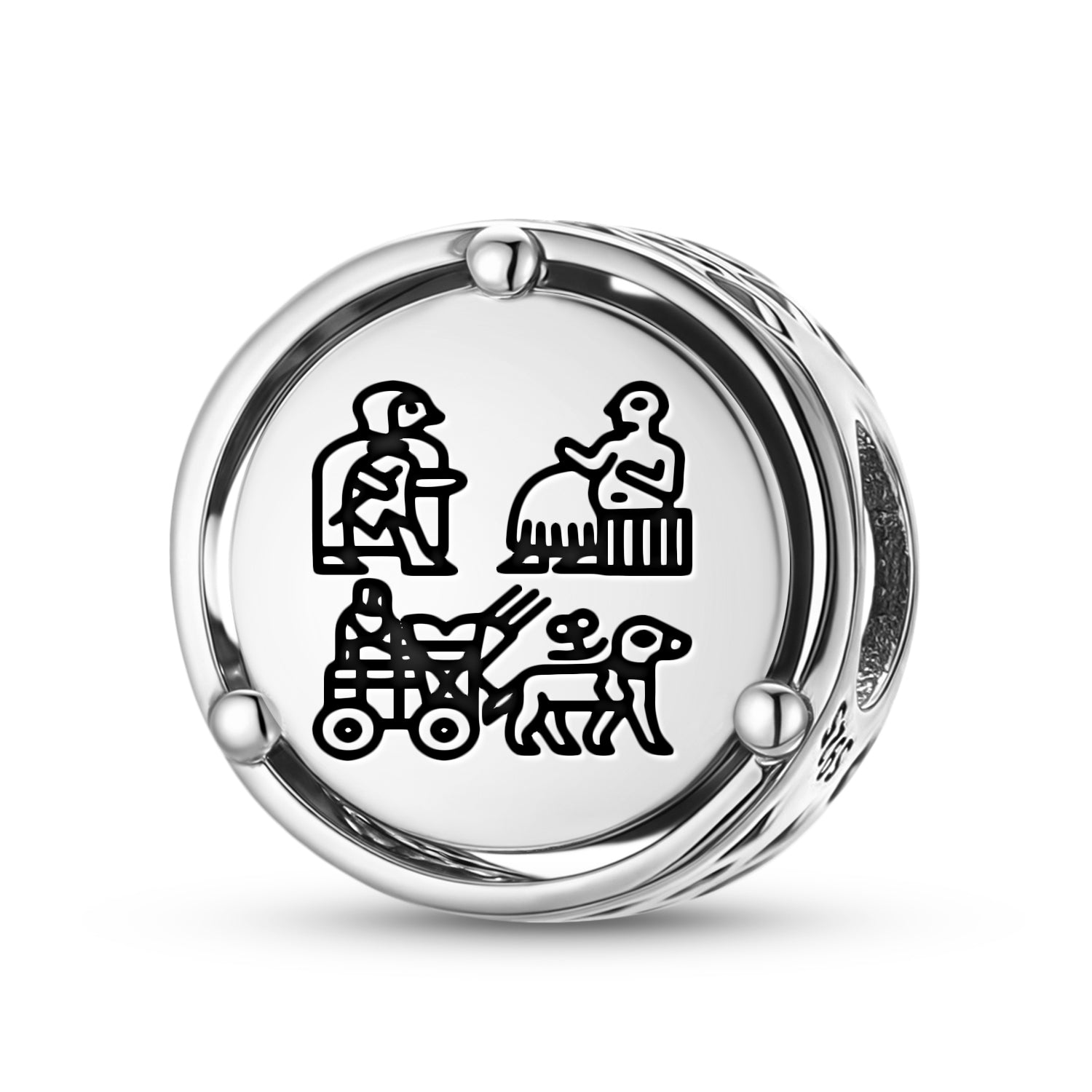 Sumerian Standard Of Ur Charm – 925 Sterling Silver